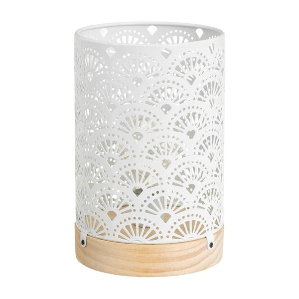 Bílá stolní lampa s kovovým stínidlem (výška 20 cm) – Casa Selección