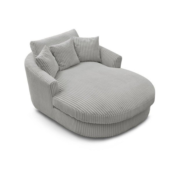 Šedé manšestrové křeslo Belem – Bobochic Paris-image-4