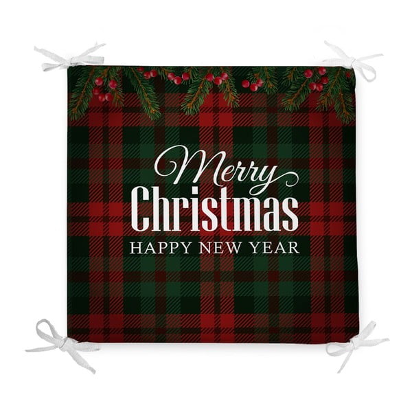 Vánoční podsedák s příměsí bavlny Minimalist Cushion Covers Tartan, 42 x 42 cm