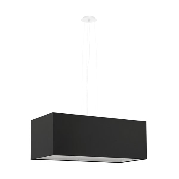 Černé závěsné svítidlo se skleněno-textilním stínidlem Gryfin Bis – Nice Lamps