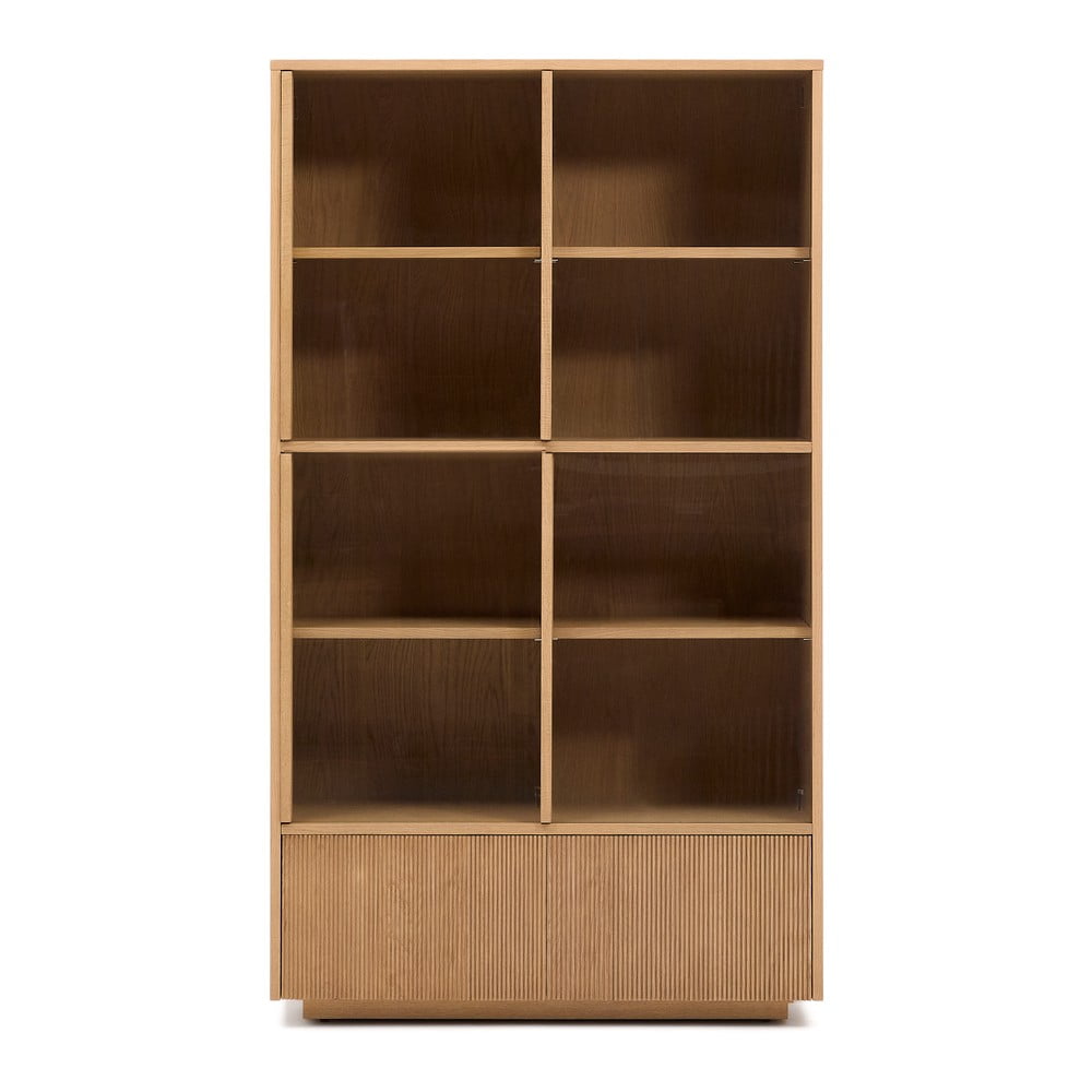 Vitrína v dekoru dubu s posuvnými dveřmi v přírodní barvě 100x174x40 cm Helvine – Kave Home