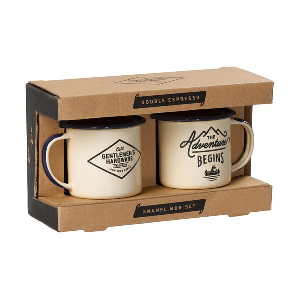 Béžové kovové hrnky v sadě 2 ks 150 ml – Gentlemen's Hardware-image-1