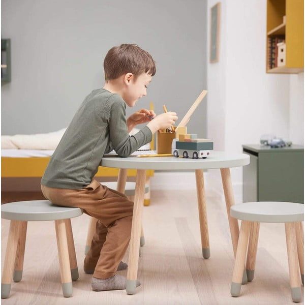 Zelený dětský stolek Flexa Dots, ø 60 cm-image-1