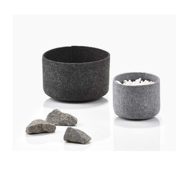 Sada 2 plstěných košíků Zone Dark Grey-image-2