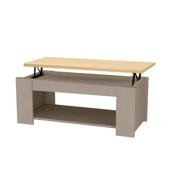 Konferenční stolek s deskou v dubovém dekoru v šedo-přírodní barvě 105x47 cm Emerald – Støraa-image-2