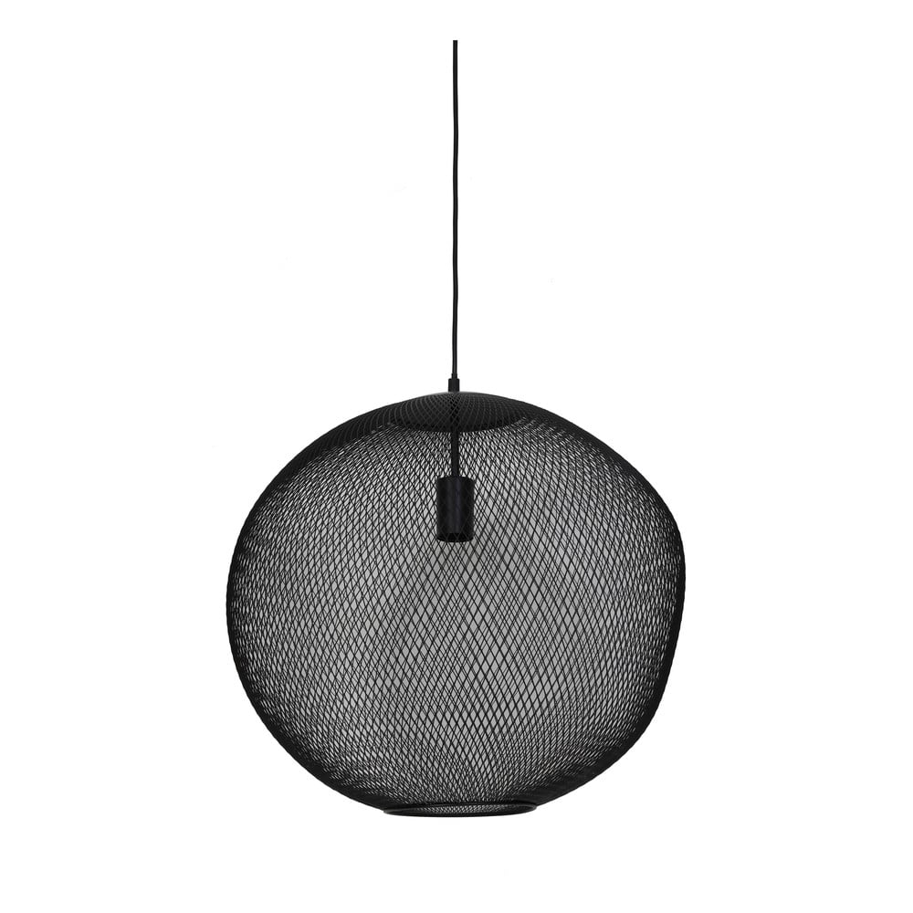 Matně černé závěsné svítidlo s kovovým stínidlem ø 50 cm Reilley – Light & Living