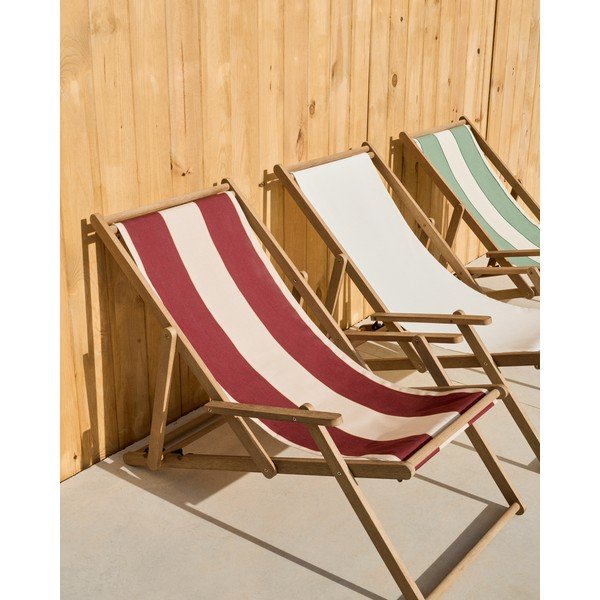 Červené dřevěné zahradní lehátko Vilara – Kave Home-image-2