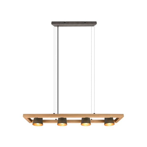 Závěsné svítidlo v šedo-přírodní barvě Bell – Trio-image-4