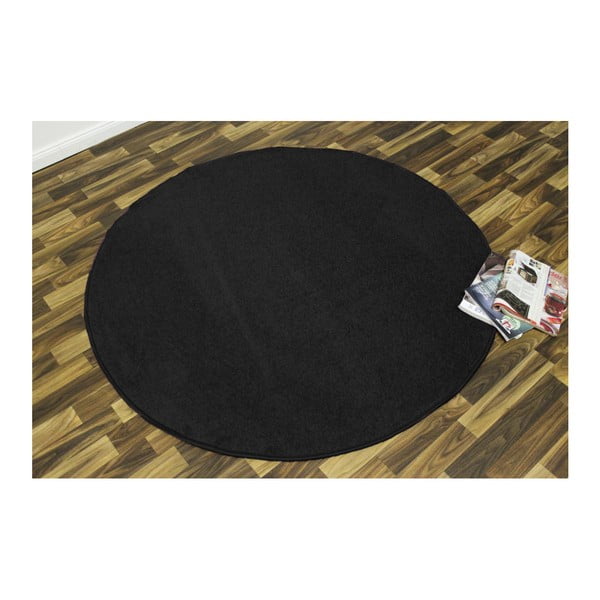 Černý koberec Hanse Home Nasty, ⌀ 200 cm
