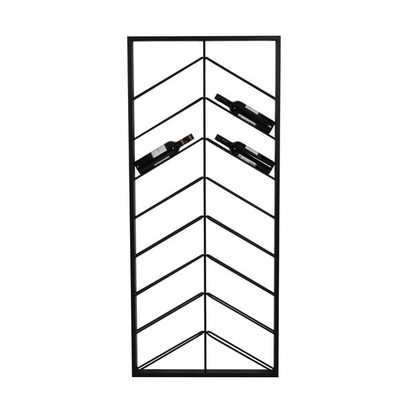 Černý nástěnný kovový regál na víno počet lahví 16 70x160x6 cm Malbeo – Light & Living