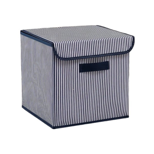 Modrý látkový úložný box s víkem 30x30x30 cm – Mioli Decor