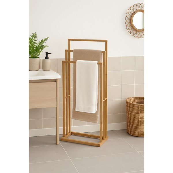 Bambusový stojan na ručníky v přírodní barvě Elva – Bonami Essentials-image-1