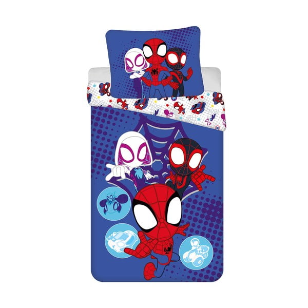 Modré bavlněné dětské povlečení na jednolůžko 140x200 cm Spidey – Jerry Fabrics
