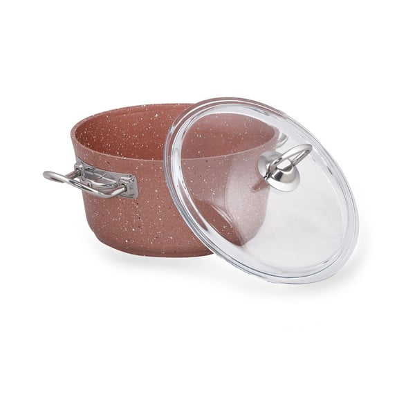 Růžový hliníkový hrnec s poklicí Güral Porselen Classic, ø 20 cm-image-2