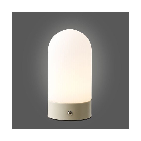 Bílá/taupe kovová stolní lampa s plastovým stínidlem (výška 18 cm) Ashford – House Nordic-image-4