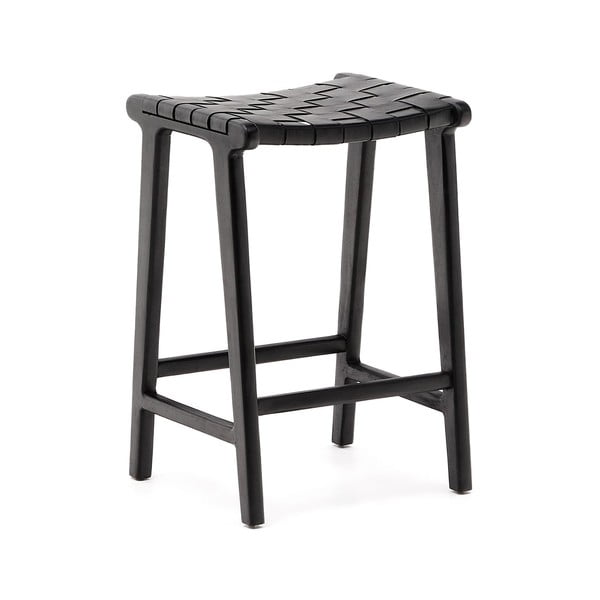 Černá barová stolička z mahagonového dřeva Calixta – Kave Home-image-2