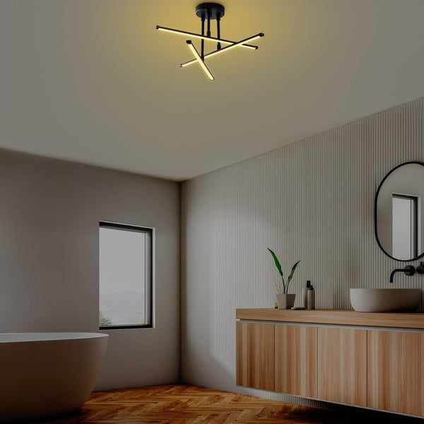 Černé LED stropní svítidlo 26x51 cm Umut – Opviq lights-image-3