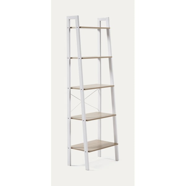 Bílý/v přírodní barvě regál v dekoru dubu 56x172x32 cm Aarhus – Kave Home-image-3