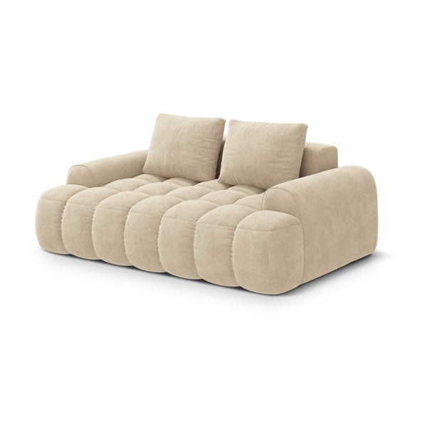 Béžová sametová pohovka 175 cm Linz – Cosmopolitan Design-image-2