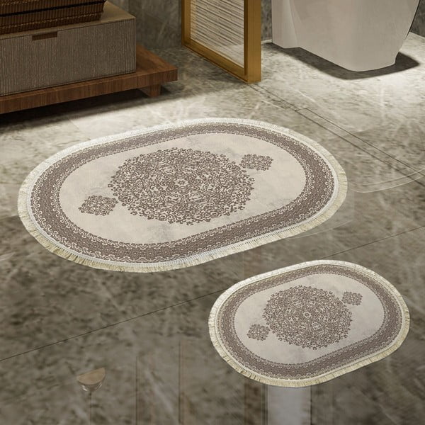 Béžové koupelnové předložky v sadě 2 ks – Foutastic-image-1