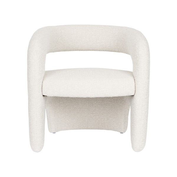 Bílé křeslo z textilie bouclé Nova – White Label-image-2