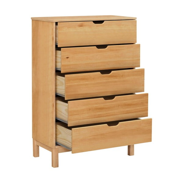 Vysoká komoda z borovicového dřeva v přírodní barvě 113x39 cm Post – Støraa-image-1