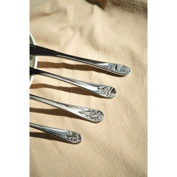 Nerezový dětský příbor ve stříbrné barvě 4 ks Forest Animals – Zilverstad-image-2