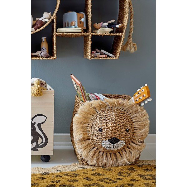 Dětský koš na hračky z proutí v přírodní barvě 52x32x36 cm Harrison – Bloomingville Mini-image-1