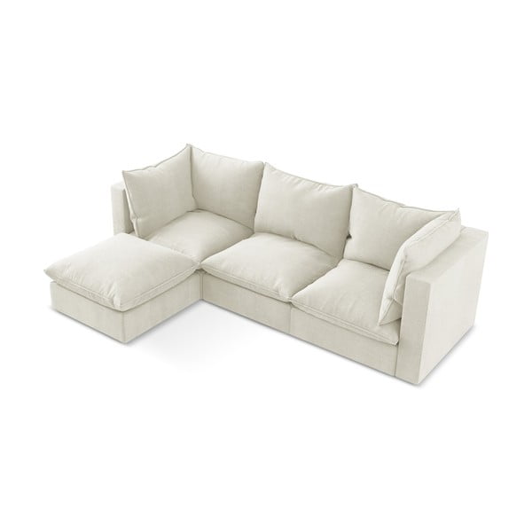 Béžová rohová pohovka (levý roh/s lenoškou) Manao – Makamii-image-2