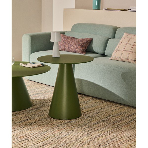 Kulatý odkládací stolek se skleněnou deskou ø 50 cm Wilshire – Kave Home-image-1