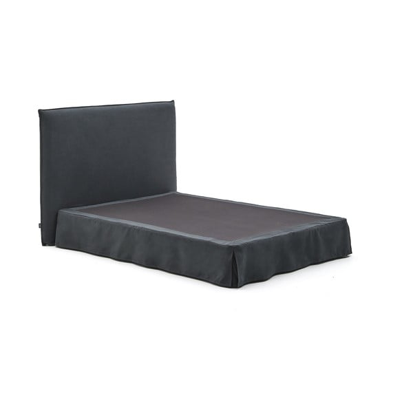 Antracitová čalouněná dvoulůžková postel 160x200 cm Jaira – Kave Home