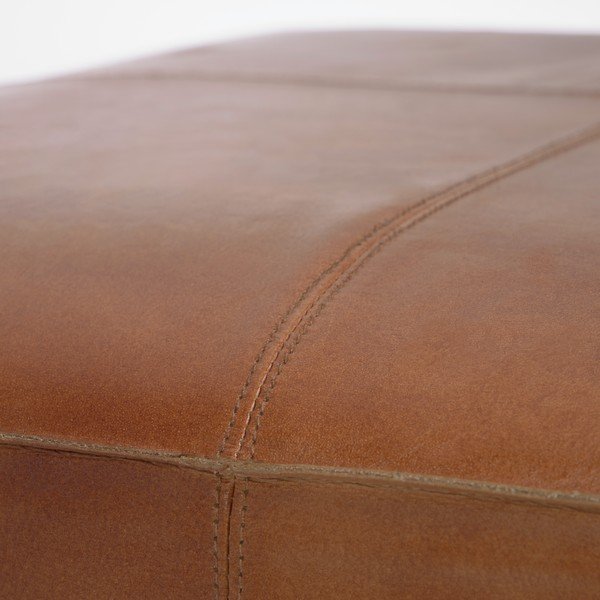 Koňakově hnědá kožená podnožka Kave Home Cesia-image-2