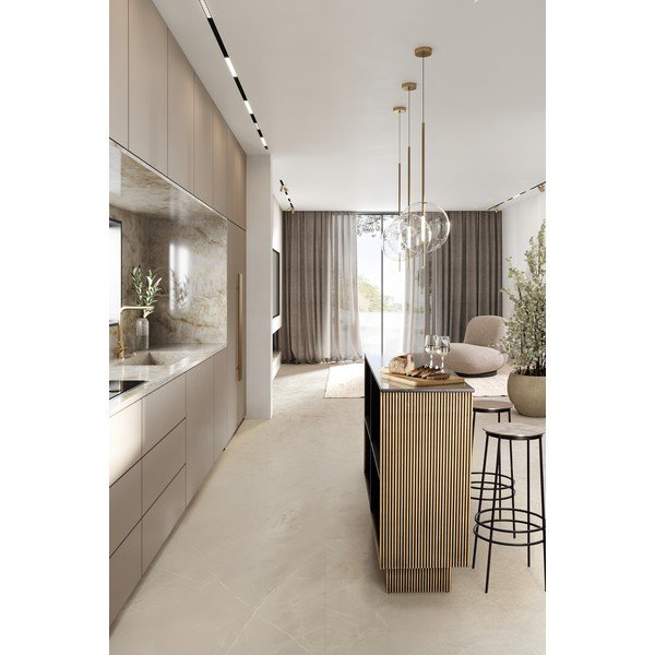 Kuchyňský ostrůvek s deskou z mangového dřeva 40x160 cm Virat – Bizzotto-image-2