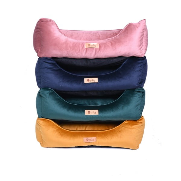 Růžový sametový pelíšek 65x50 cm Royal - Petsy-image-2