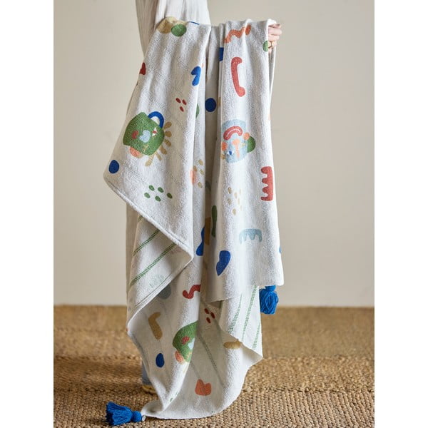 Krémová dětská deka z recyklované bavlny 130x160 cm Sylvie – Bloomingville Mini-image-1