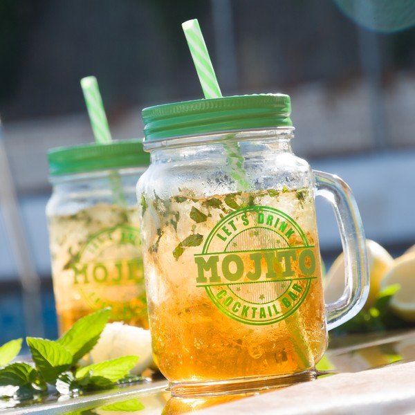Sklenice s víčkem a brčkem InnovaGoods Mojito, 450 ml-image-1