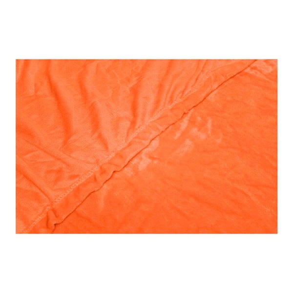 Oranžové mikroplyšové prostěradlo My House, 180 x 200 cm-image-1