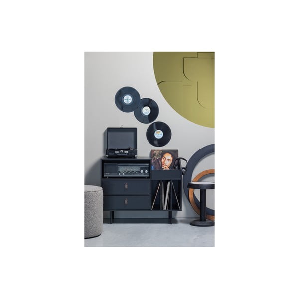 Černá gramofonová skříňka z borovicového dřeva 90x73 cm Jackson – WOOOD-image-4