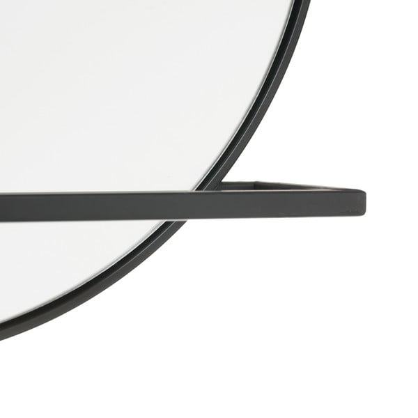 Nástěnné zrcadlo s poličkou  ø 50 cm – Ixia-image-1