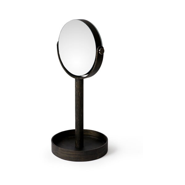 Stolní zrcadlo s poličkou z dubového dřeva Wireworks Magnify Dark-image-3
