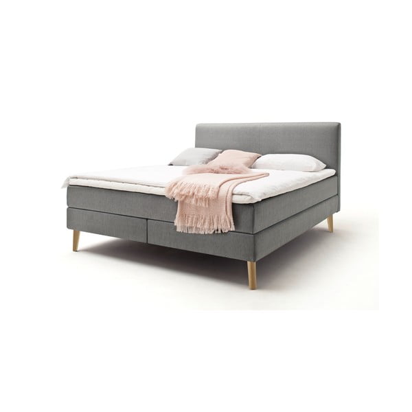 Šedá/hnědá boxspring postel 180x200 cm Greta – Meise Möbel-image-2