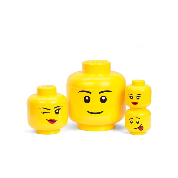 Žlutý úložný box LEGO® Silly, ø 10,6 cm-image-3