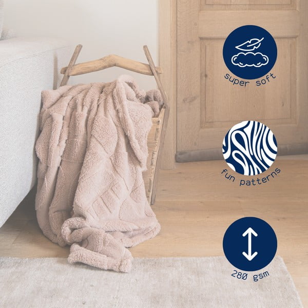 Hnědá deka z mikroplyše 150x200 cm Rena – Tiseco Home Studio-image-1