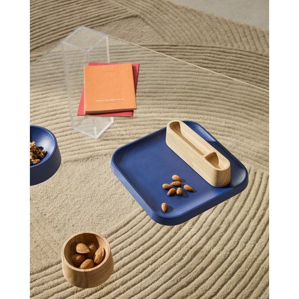 Tmavě modré/v přírodní barvě dřevěné servírovací misky v sadě 4 ks Bletz – Kave Home-image-2