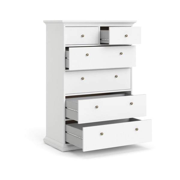 Bílá vysoká komoda 96x140 cm Paris – Tvilum-image-4