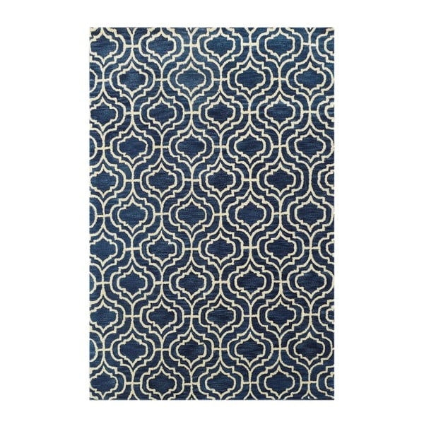 Ručně tuftovaný modrý koberec Dallas, 244x153cm
