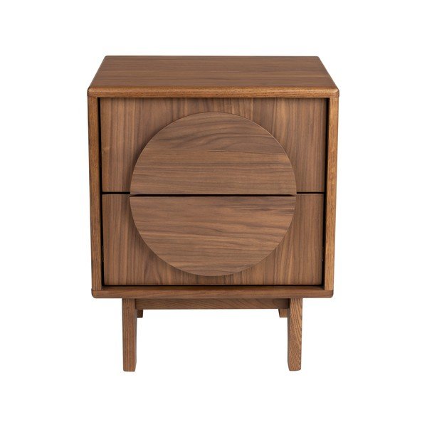 Hnědý noční stolek v dekoru ořechu Groove – Zuiver