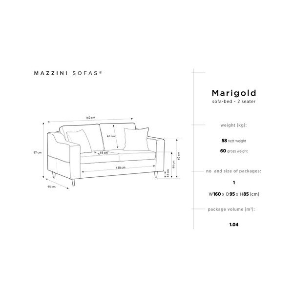 Tmavě modrá dvoumístná pohovka Mazzini Sofas Marigold-image-4