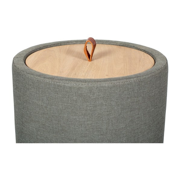 Odkládací stolek v zelenošedé barvě se snímatelnou deskou z dubového dřeva Askala Ibisco, ⌀ 36 cm-image-3