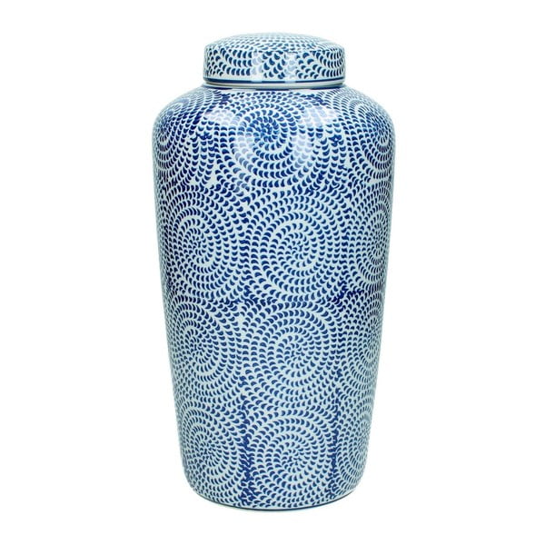 Modrá porcelánová váza HF Living, 36 cm
